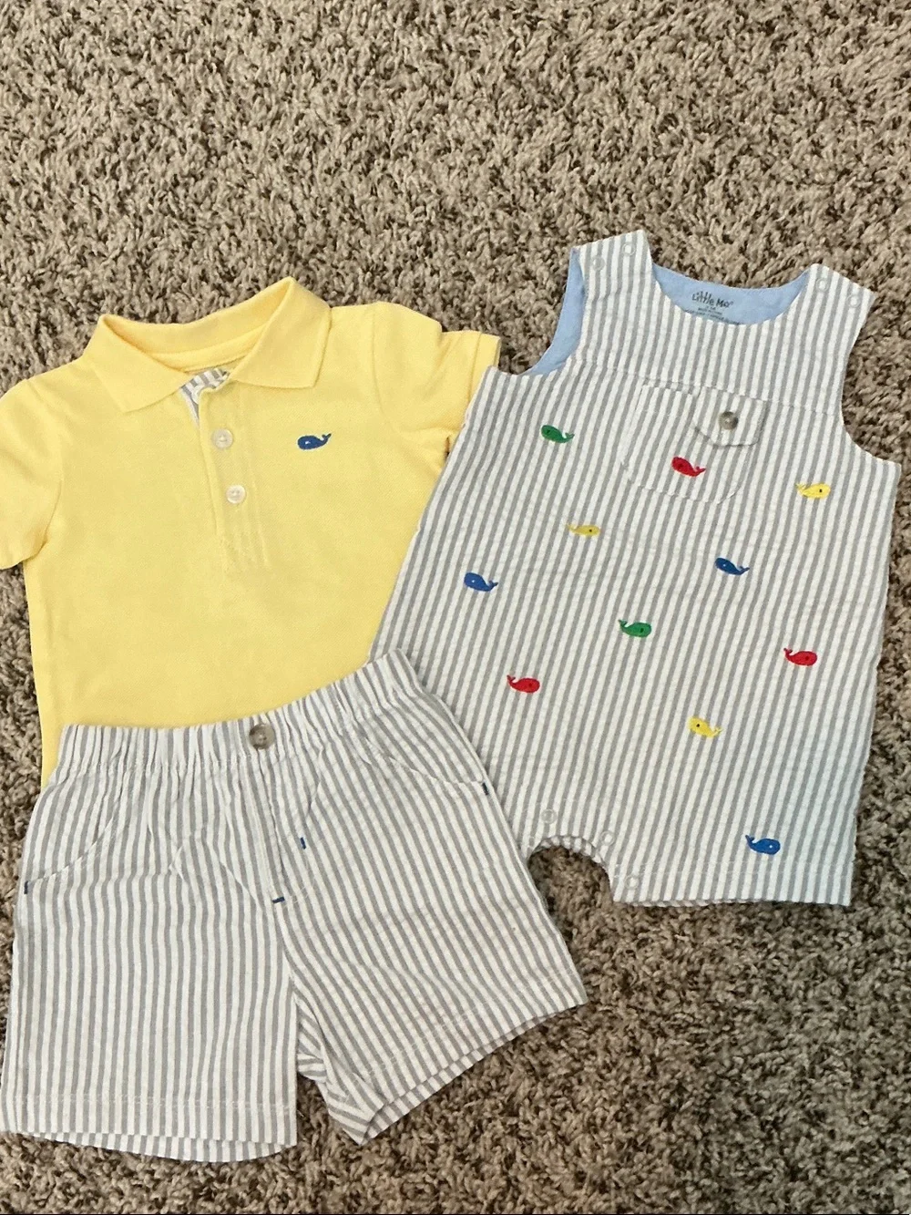 Bundle of 3 month baby boy rompers, bodysuit, short set